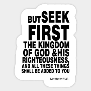 Matthew 6 33 Sticker